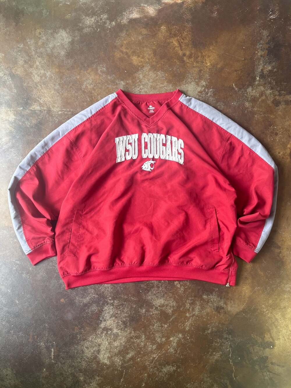 Knights Apparel Washington State University WSU Cougars V-Neck Pullover Windbrea